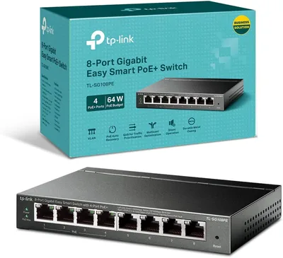 TP-Link TL-SG108PE Switch Gigabit Gestionable 8 Puertos, 4 PoE 55W
