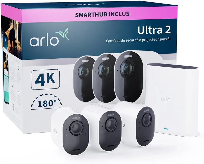 Arlo Ultra 2 4K, cámara de seguridad WiFi para exterior (pack de 3)