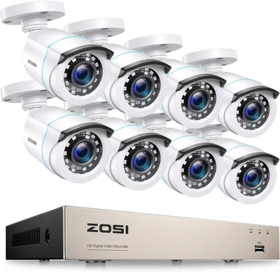 ZOSI Kit de Vigilancia 1080p, 8 Cámaras Exterior con DVR de 8 Canales H.265+