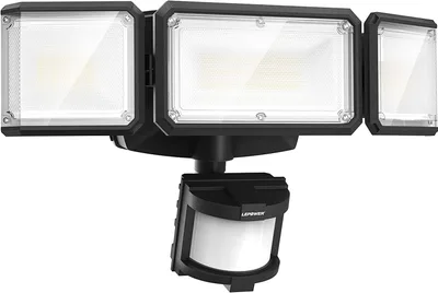 LEPOWER Foco LED exterior a pilas 1500 lm con sensor de movimiento