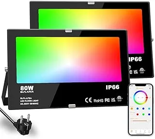 HEKEE Foco LED RGB Inteligente 80W con Control por App, IP66