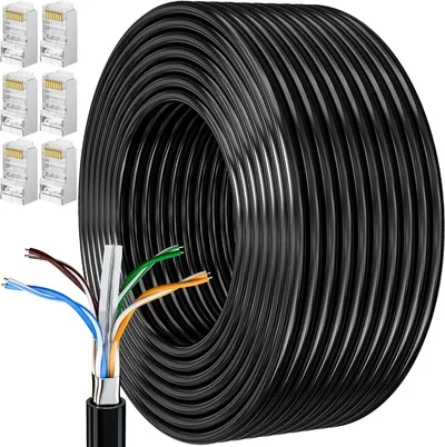MEIPEK Cable Ethernet Cat 6 FTP blindado, 30 m exterior