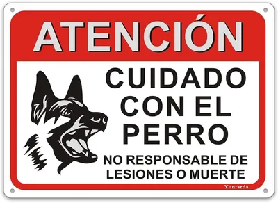 Yuntarda Señal Cuidado con el Perro 25x18 cm