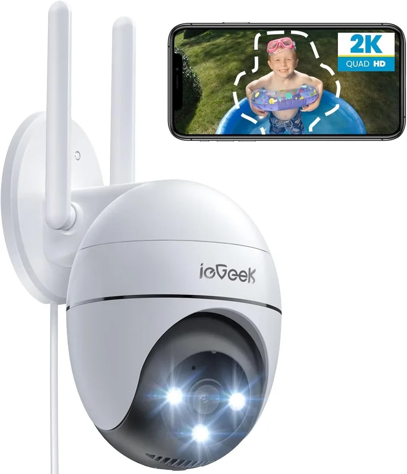ieGeek 2K PTZ Cámara de Vigilancia WiFi Exterior 2K 3MP