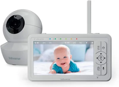 Babysense HDS2 Vigilabebés 720p sin WiFi, Pantalla 5" y Zoom 4x