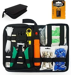 POPYS Kit de Herramientas de Red RJ45 con Probador LAN (11 Piezas)