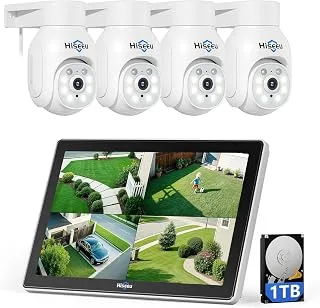 Hiseeu Kit de Vigilancia Exterior 5MP PTZ con Monitor de 10" y NVR 1 TB