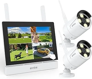 ANNKE Kit NVR 4CH con Monitor 7" y 2 Cámaras Exterior 2K, 64 GB