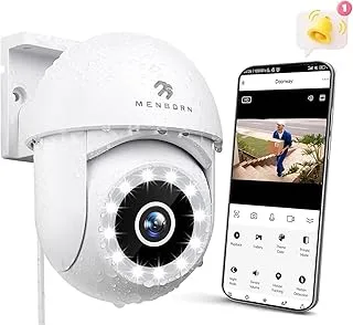 Menborn Cámara de Vigilancia WiFi Exterior 2,5K con Seguimiento 360°