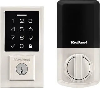 Kwikset SmartCode 270, cerradura con panel táctil y bloqueo automático, níquel satinado contemporáneo