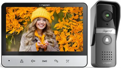 TMEZON Videoportero con cable de 4 hilos y monitor de 7 pulgadas