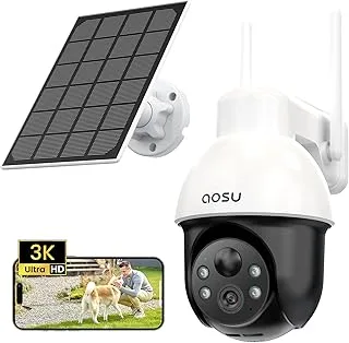 aosu 3K 5MP, Cámara de seguridad solar PTZ 360º para exteriores