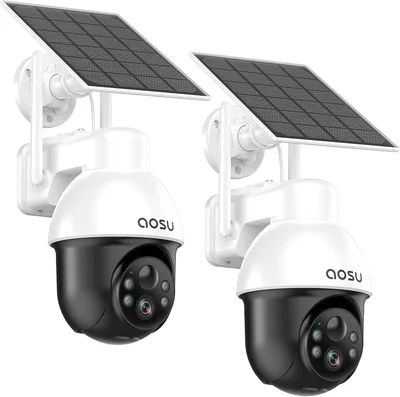 aosu Solar, cámara de seguridad exterior 3K 5MP PTZ 360°