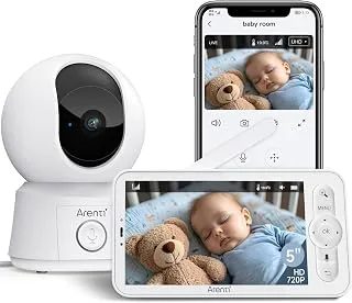 ARENTI AInanny, vigilabebés 1080p con monitor de 5" y cámara PTZ