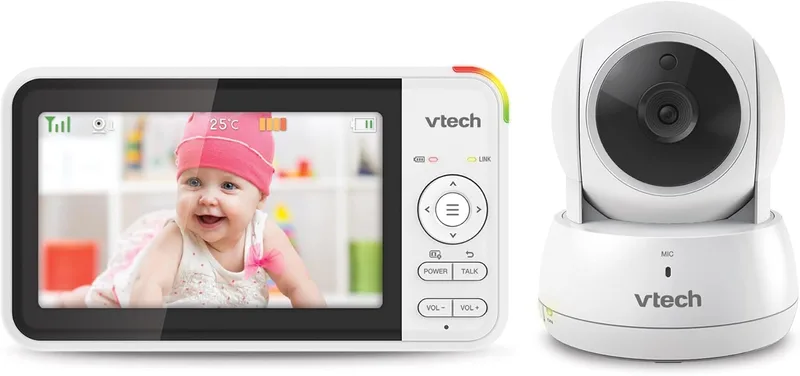 VTech VM924 Vigilabebés con Cámara, Pantalla LCD 5", Visión Nocturna y Modo VOX