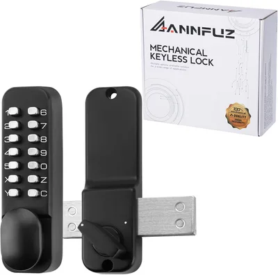 ANNFUZ Cerradura mecánica con manija para puerta de entrada