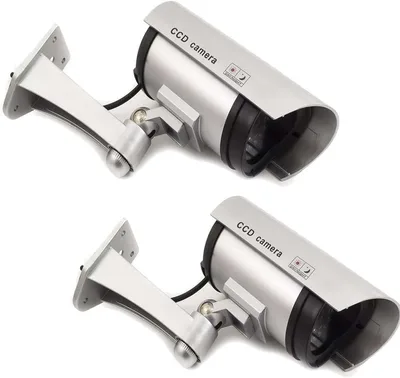 GC GlobalCommerce Kit de 2 Cámaras Falsas de Exterior con LED
