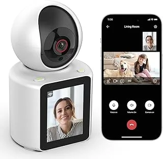 SHIWOJIA Cámara Wi-Fi interior HD 1080p con pantalla y rotación 360°