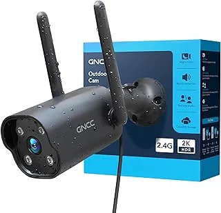 GNCC – Cámara de vigilancia WiFi exterior 2K 3MP, visión nocturna 15 m