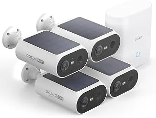 AOSU Solar 3MP, kit de 4 cámaras de vigilancia exterior con base aosuBase de 32 GB