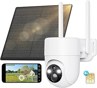 SEHMUA 4G Solar PTZ 2K con panel solar y SIM