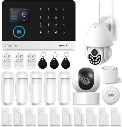 XNY Kit de Alarma Inalámbrica WiFi/4G con 2 Cámaras, Sirena de 120 dB y Sensores