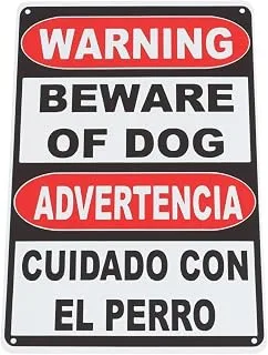 YINETTECH Cartel Bilingüe de Cuidado con el Perro