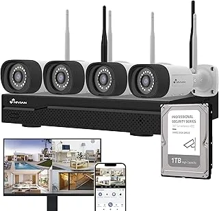 NIVIAN Kit de Vigilancia WiFi 2K con 4 Cámaras IP y Grabador de 10 Canales