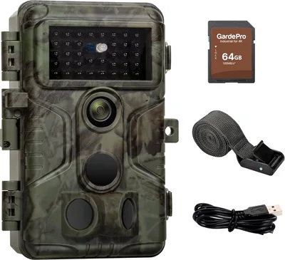GardePro A3S Cámara de fototrampeo 64MP con tarjeta SD de 64 GB