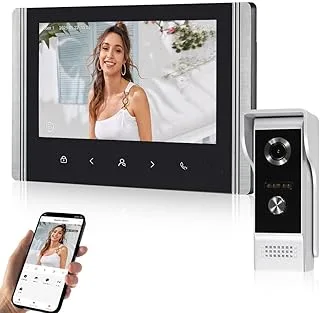 Videoportero WiFi 1080p con monitor interior de 7 pulgadas y app Tuya