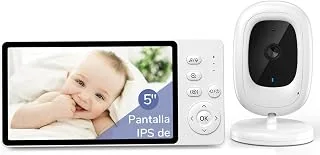 jeeber Vigilabebés con cámara y pantalla de 5 pulgadas 1080p sin WiFi