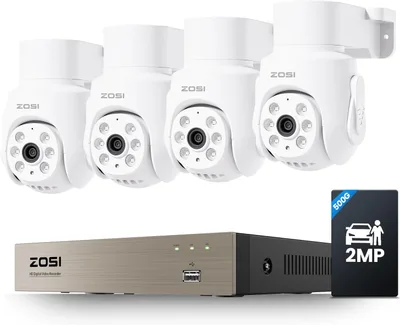 ZOSI Kit 8CH 5MP PT con 4 Cámaras 360°
