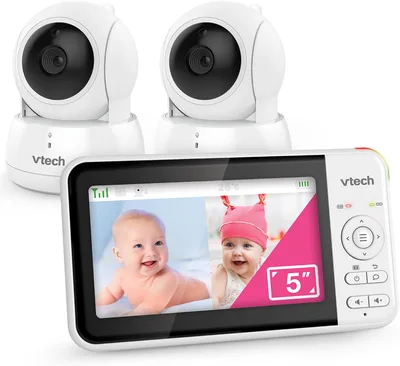 VTech VM924-2 Vigilabebés con 2 Cámaras, Pantalla LCD 5" y Visión Nocturna