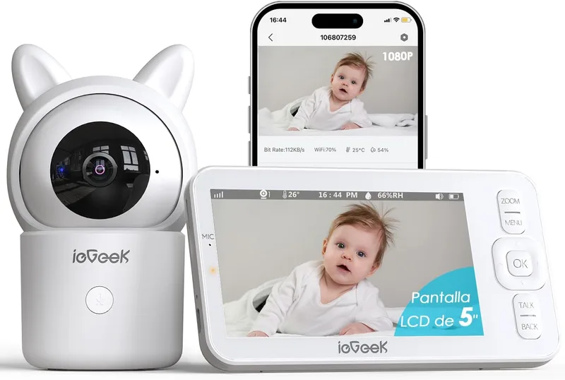 ieGeek Vigilabebés con Pantalla 5" y App Móvil