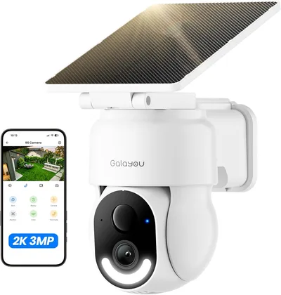 GALAYOU 2K – Cámara de Vigilancia WiFi Exterior Solar