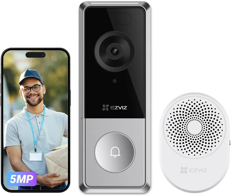 EZVIZ CP8 Timbre con Cámara Inalámbrico 5MP, Detección de Personas