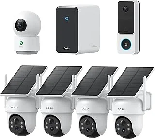 aosu Kit de cámaras WiFi solares 3K con timbre de vídeo 2K