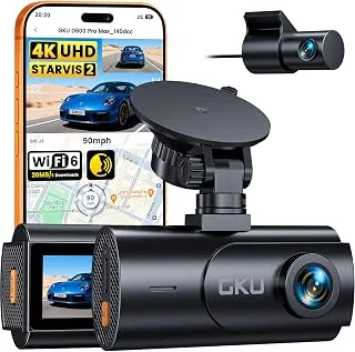GKU Dashcam 4K Delantera y Trasera con STARVIS 2, WiFi 6 y GPS