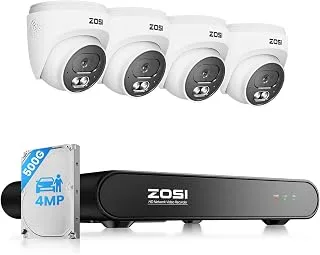 ZOSI C220 – Kit de Cámaras de Vigilancia PoE 4MP con NVR 8CH y Disco 500GB