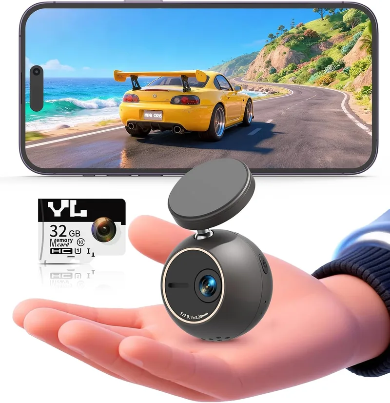 KAWA ORB 2K, dash cam mini giratoria 360° con control por voz y WiFi
