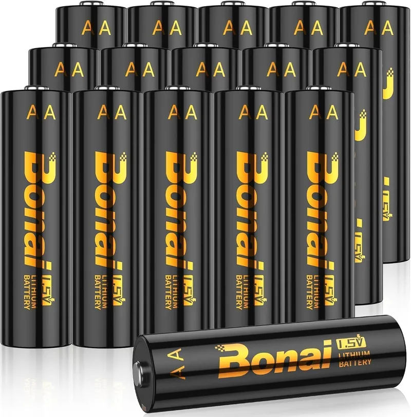 BONAI Pilas de litio AA, 1,5 V, 3500 mAh (pack de 16)