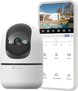 NIVIAN Cámara de Vigilancia Interior 4G con Tarjeta de Datos Incluida, 2K 3MP